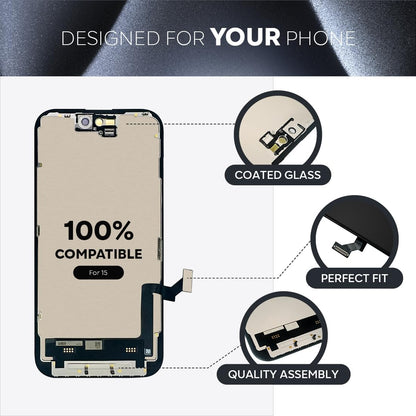 Compatible with iPhone XR Premium LCD Screen Replacement 6.1 inch (Model A1984, A2105, A2106, A2108) High Resolution Display digitizer Assembly Touch Screen