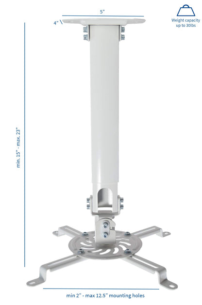 VIVO Universal Extending Ceiling Projector Mount, Height Adjustable Projection, White, MOUNT-VP02W