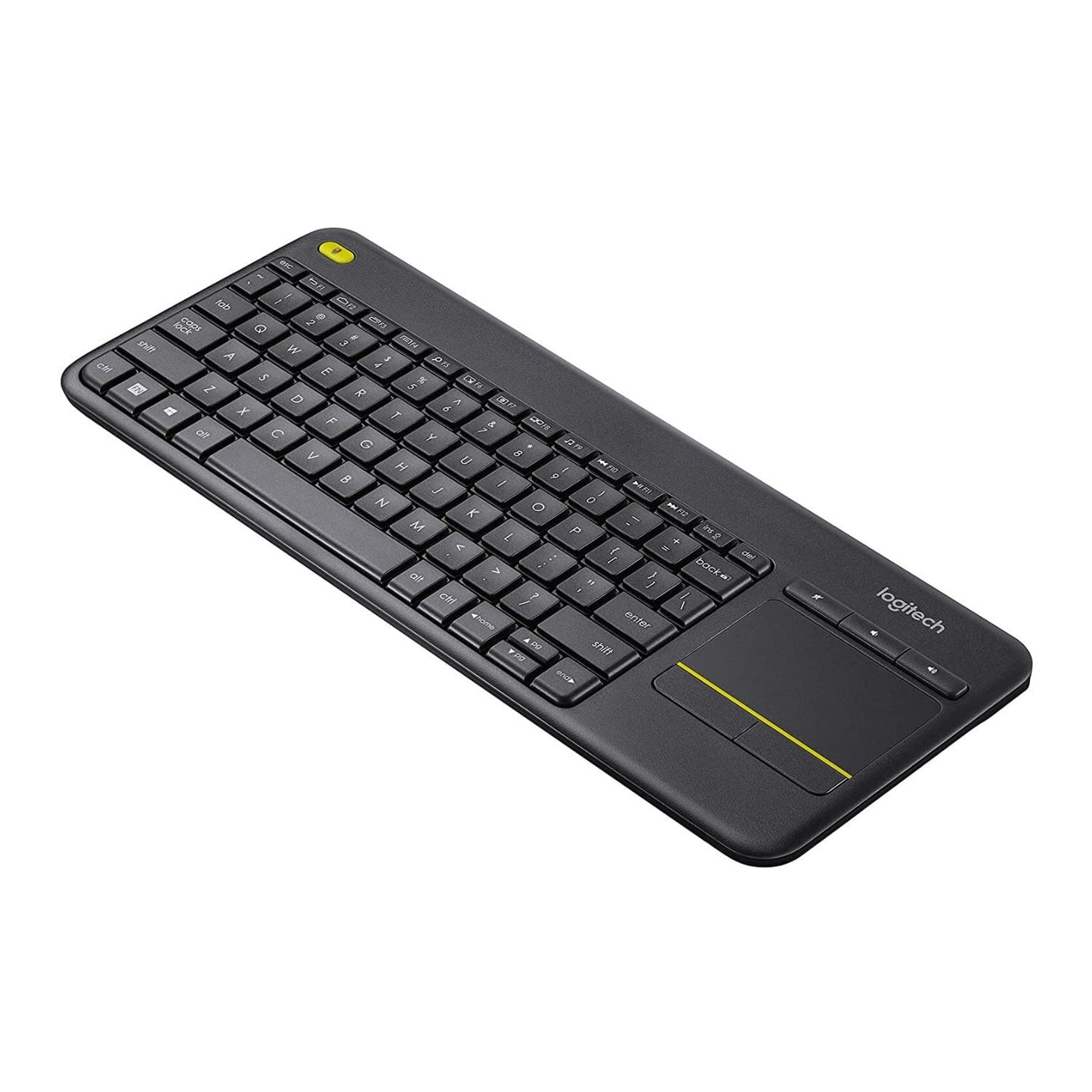 Logitech K400 Plus Wireless Touch TV Keyboard with Easy Media Control and Built-in Touchpad, HTPC Keyboard for PC-Connected TV, Windows, Android, ChromeOS, Laptop, Tablet - Black