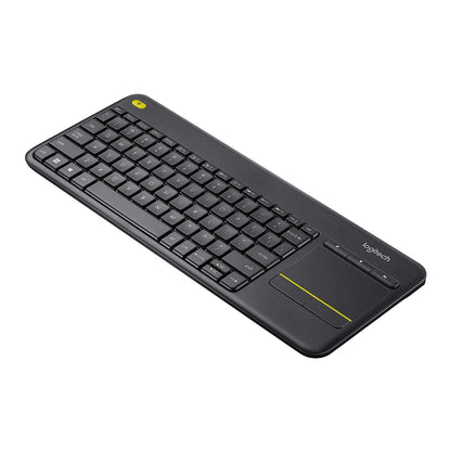 Logitech K400 Plus Wireless Touch TV Keyboard with Easy Media Control and Built-in Touchpad, HTPC Keyboard for PC-Connected TV, Windows, Android, ChromeOS, Laptop, Tablet - Black