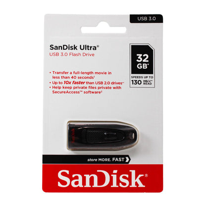 SANDISK 128GB Ultra USB 3.0 Flash Drive - SDCZ48-128G-U46, Black