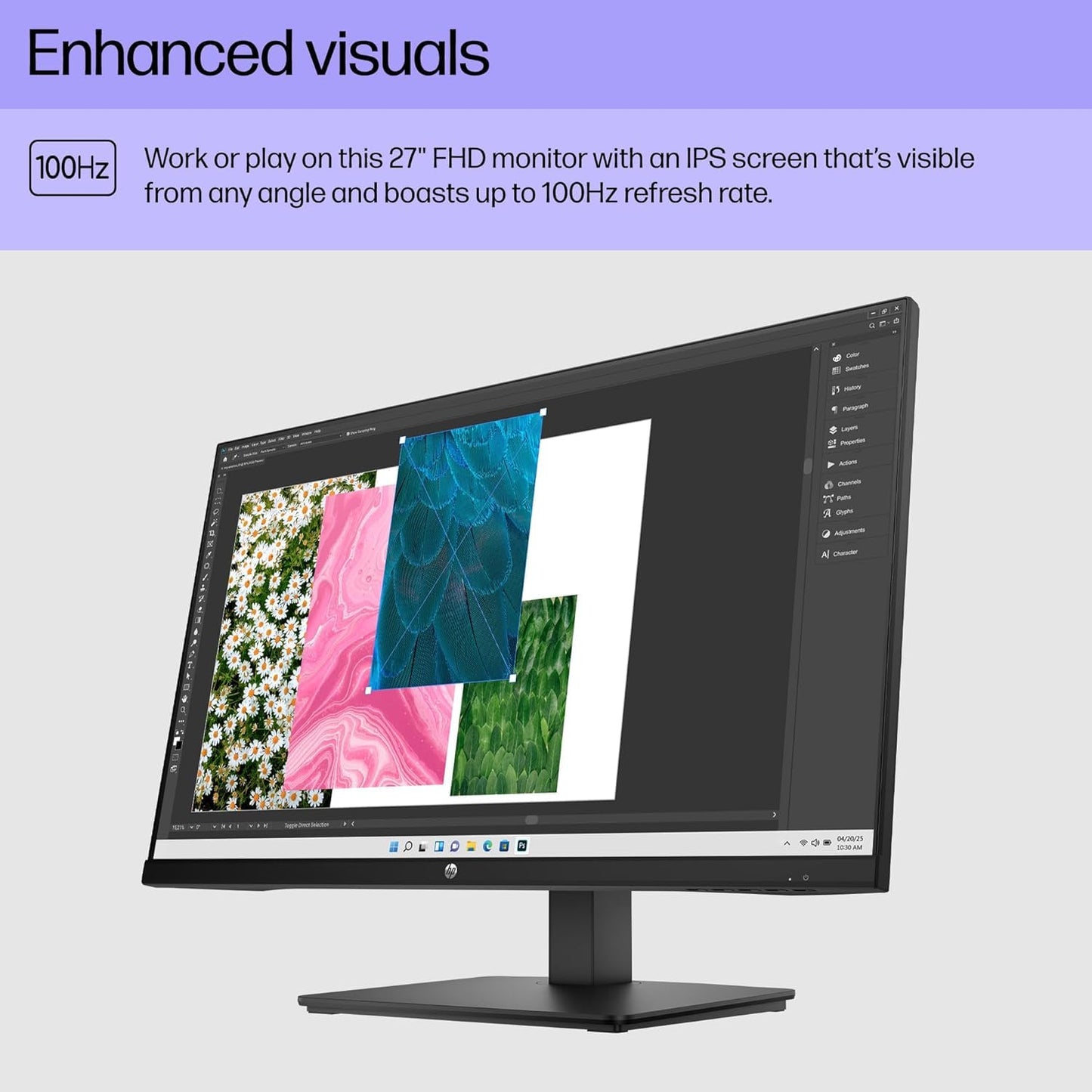 HP P24H G5 24" Class Full HD LCD Monitor - 16:9 - Black - 23.8" Viewable - in-Plane Switching (IPS) Technology - Edge LED Backlight - 1920 x 1080-16.7 Million Colors - 250 Nit - 5 ms - Speakers - HD