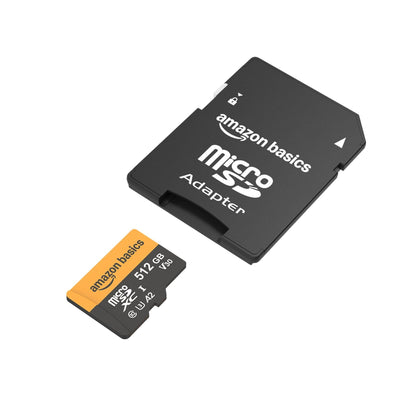 Amazon Basics 128GB microSDXC Memory Card with Adapter for Smartphones, Drones, Cameras, Full HD, Read Speed Up to 200MB/s, 1-Pack