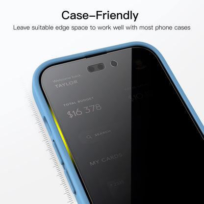 JETech Privacy Full Coverage Screen Protector for iPhone 14 Pro Max 6.7-Inch, Anti-Spy Tempered Glass Film, Edge to Edge Protection Case-Friendly, 2-Pack