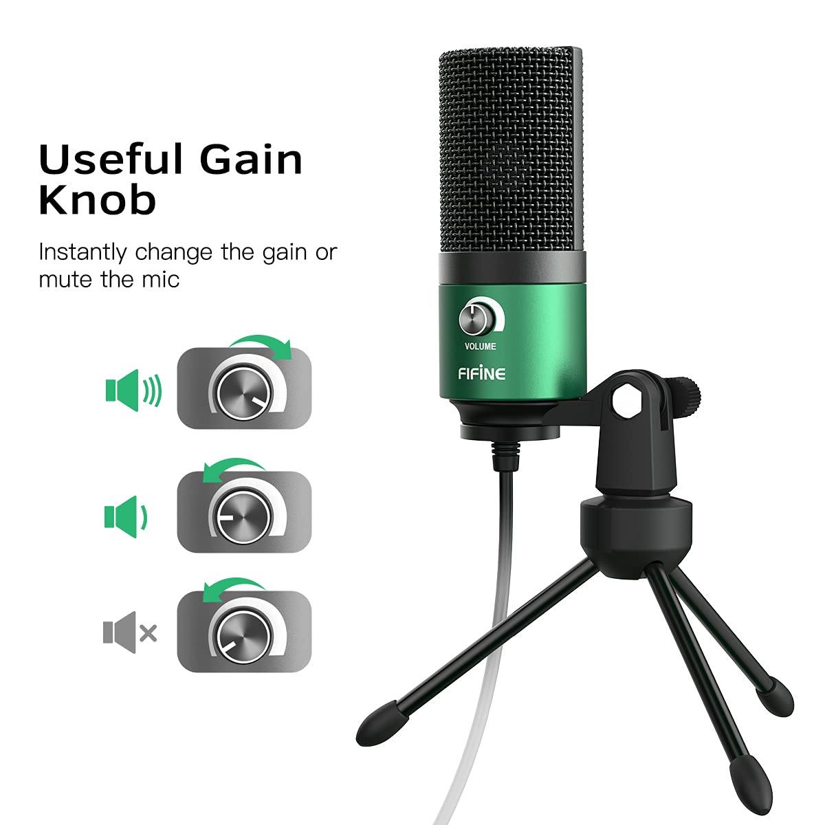 FIFINE USB Microphone, Metal Condenser Recording Microphone for MAC OS, Windows, Cardioid Laptop Mic for Recording Vocals, Voice Overs, Streaming, Meeting and YouTube Videos-K669B