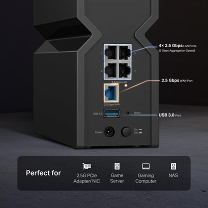 TP-Link Tri-Band BE19000 WiFi 7 Router (Archer BE800) | 12-Stream 19 Gbps | 2×10G + 4×2.5G Ports | LED Screen, 8 High-Performance Antennas | VPN, Easy Mesh, HomeShield, Private IoT, Free Expert Help