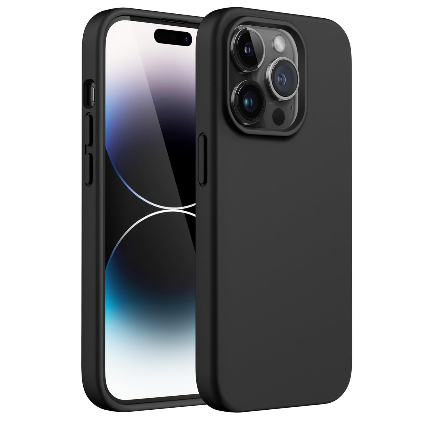 JETech Silicone Case for iPhone 14 6.1-Inch, Silky-Soft Touch Full-Body Protective Phone Case, Shockproof Cover with Microfiber Lining (Black)
