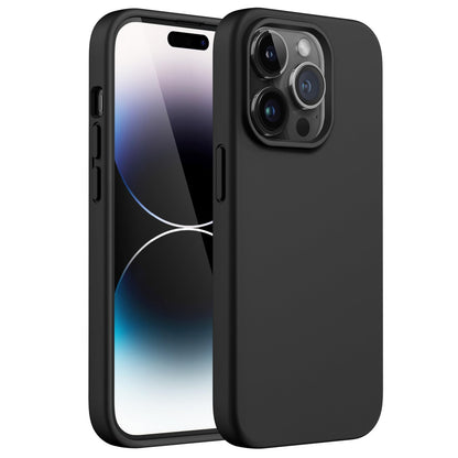 JETech Silicone Case for iPhone 14 6.1-Inch, Silky-Soft Touch Full-Body Protective Phone Case, Shockproof Cover with Microfiber Lining (Black)