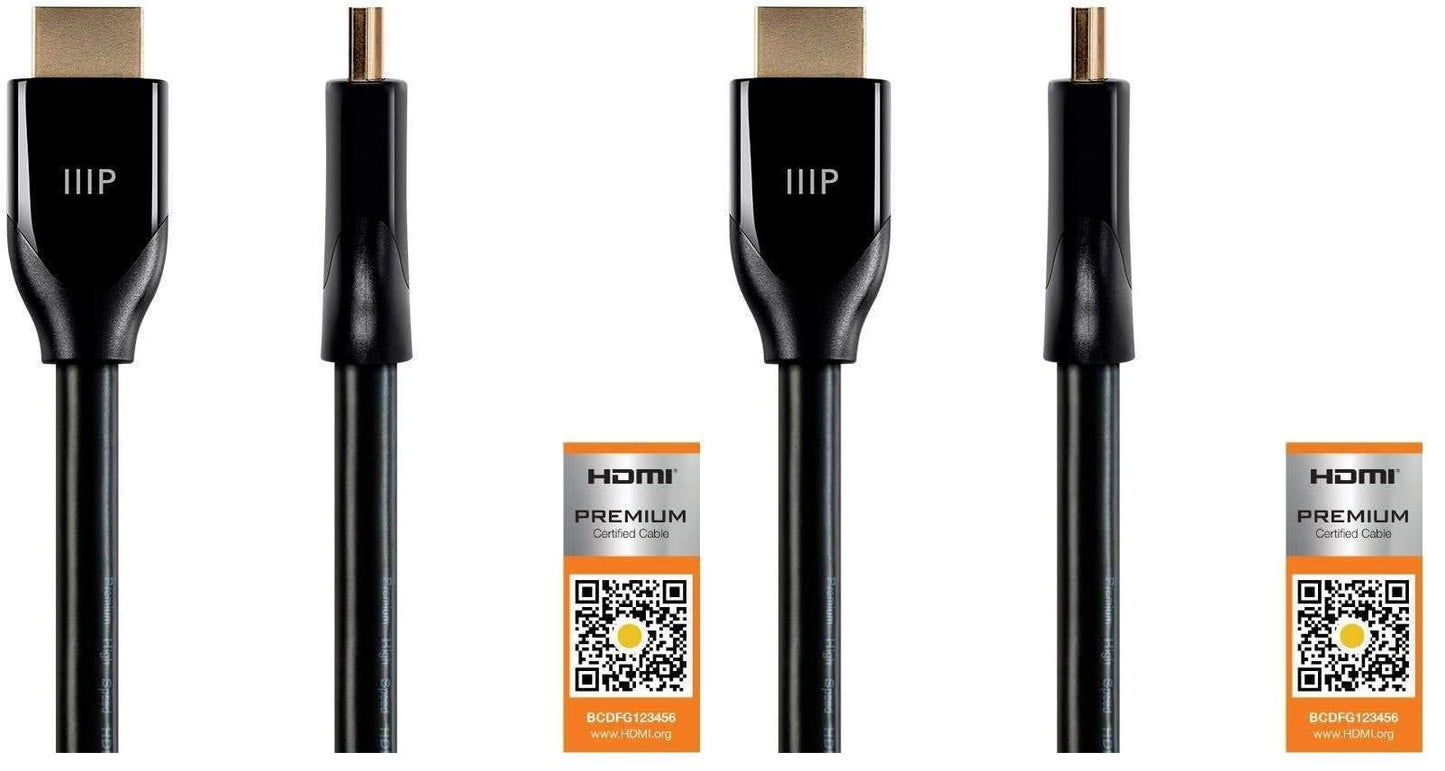 Monoprice Certified Premium HDMI Cable - 4K@60Hz, HDR, 18Gbps, YUV 4:4:4, Dual Video Stream, Compatible with DVD Player, 28AWG, 6 Feet, Black
