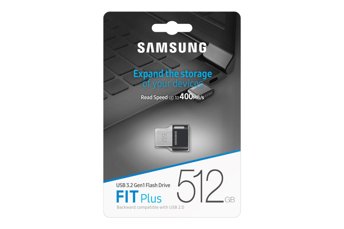 SAMSUNG FIT Plus 3.1 USB Flash Drive, 128GB, 400MB/s, Plug In and Stay, Storage Expansion for Laptop, Tablet, Smart TV, Car Audio System, Gaming Console, MUF-128AB/AM,Gunmetal Gray