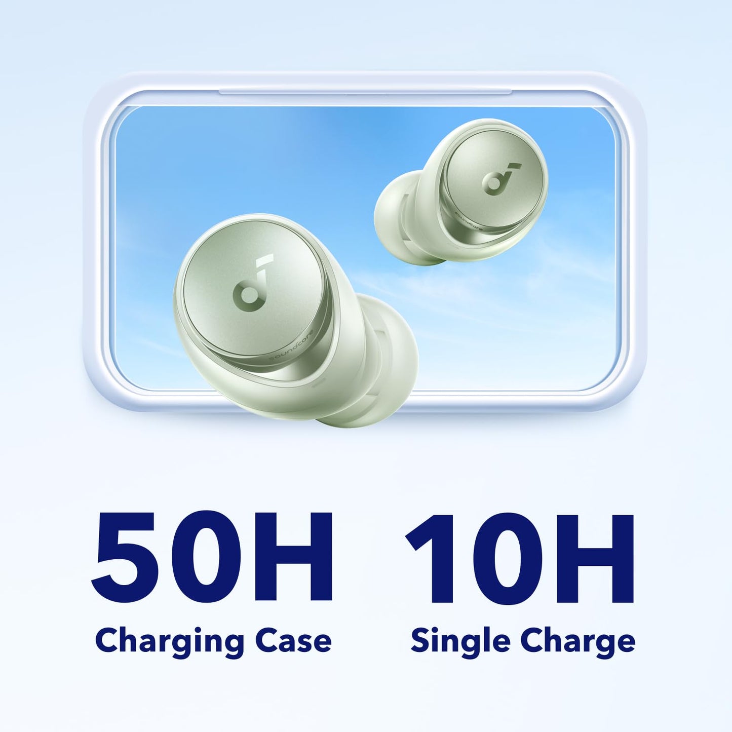 Soundcore by Anker Space A40 Adaptive Active Noise Cancelling Wireless Earbuds, Reduce Noise by Up to 98%, Ultra Long 50H Playtime, 10H Single Playtime, Hi-Res Sound, Comfortable Fit, Wireless Charge