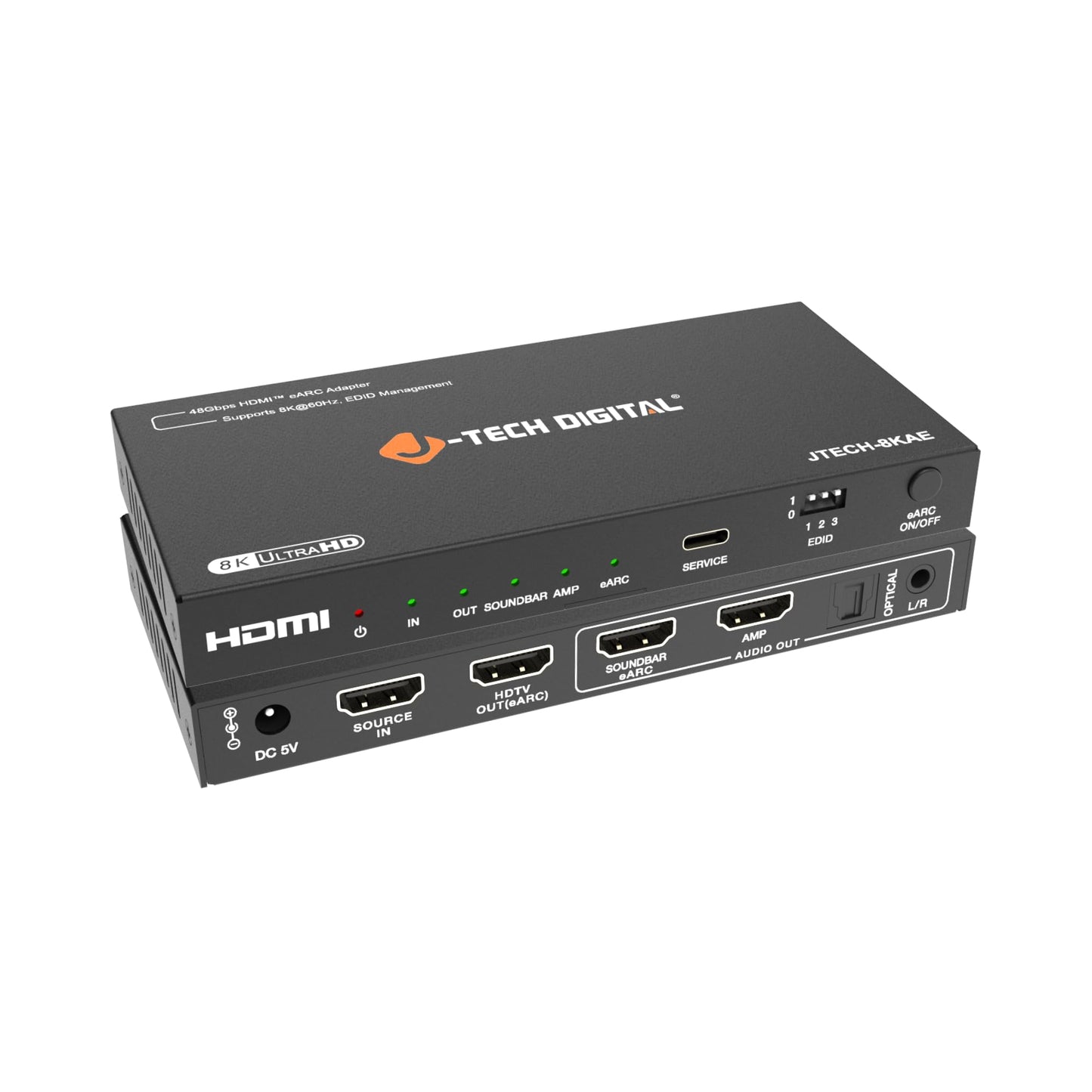 J-Tech Digital Premium Quality 1080P HDMI To HDMI + Audio (SPDIF + RCA Stereo) Audio Extractor Converter (JTDAT5CH)