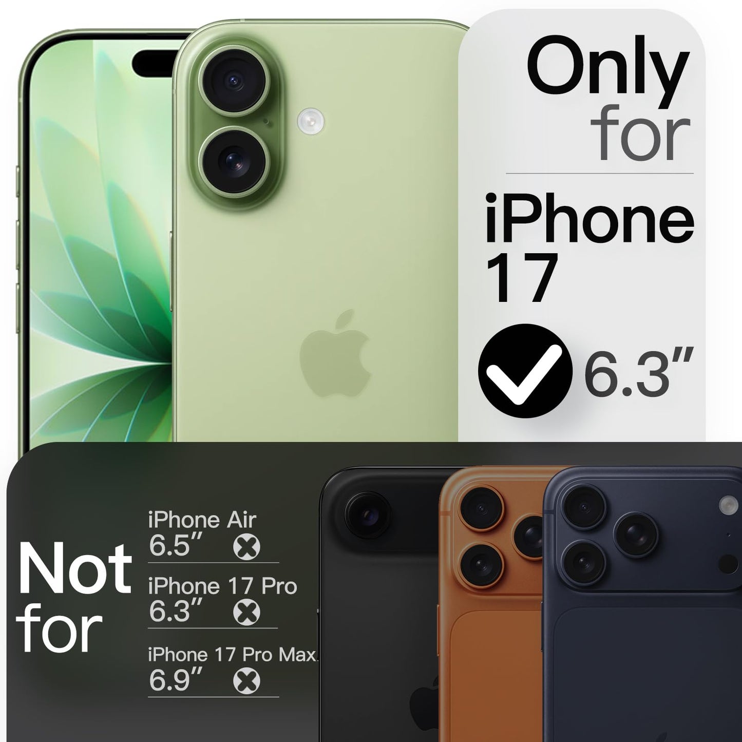 JETech Magnetic Slim Case for iPhone 17 Pro Max 6.9-Inch, Compatible with MagSafe, Ultra-Thin Lightweight Minimalist Phone Cover with Matte Finish and Full Camera Lens Protection (Black)