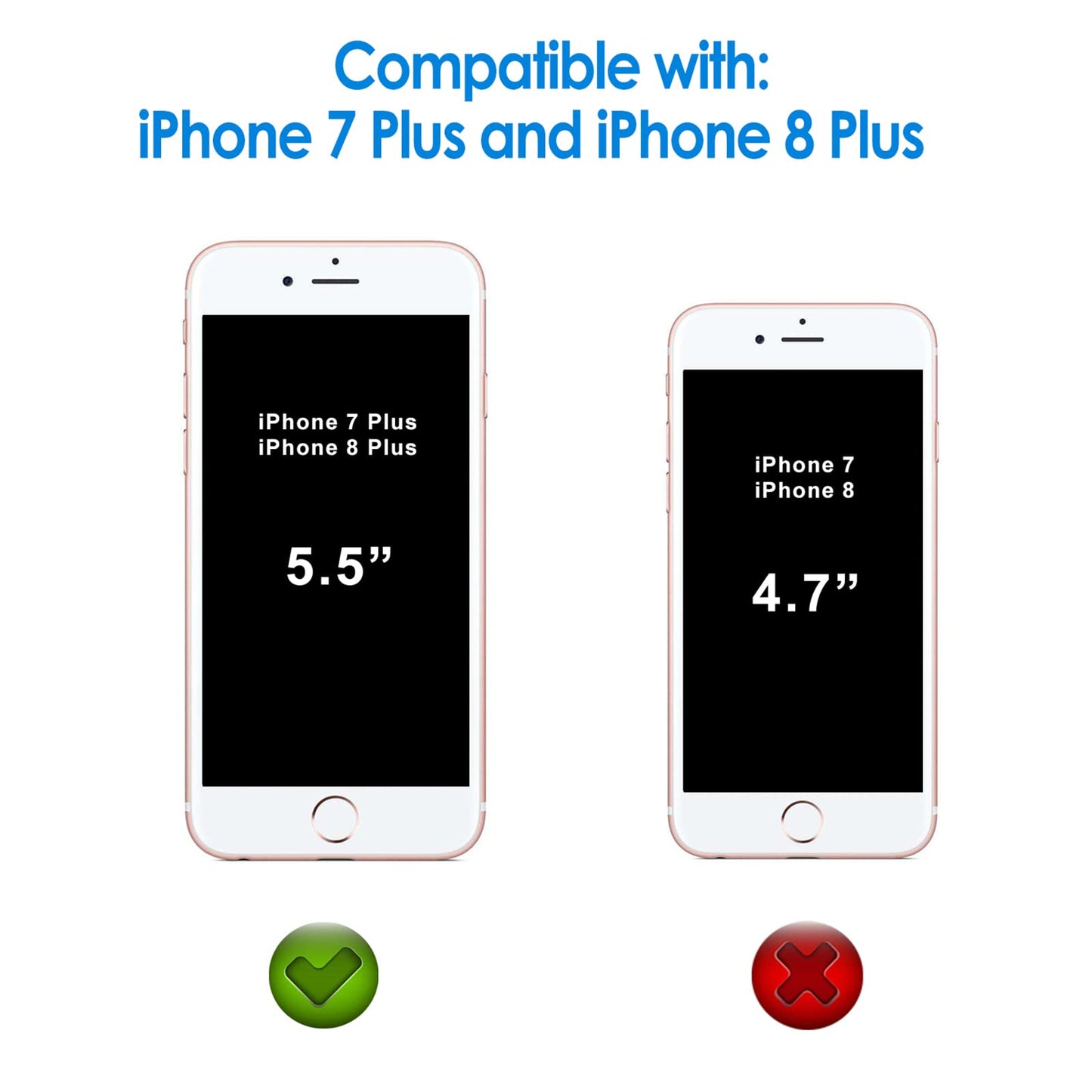 JETech Screen Protector for iPhone 8 Plus and iPhone 7 Plus 5.5-Inch, Tempered Glass Film, 2-Pack