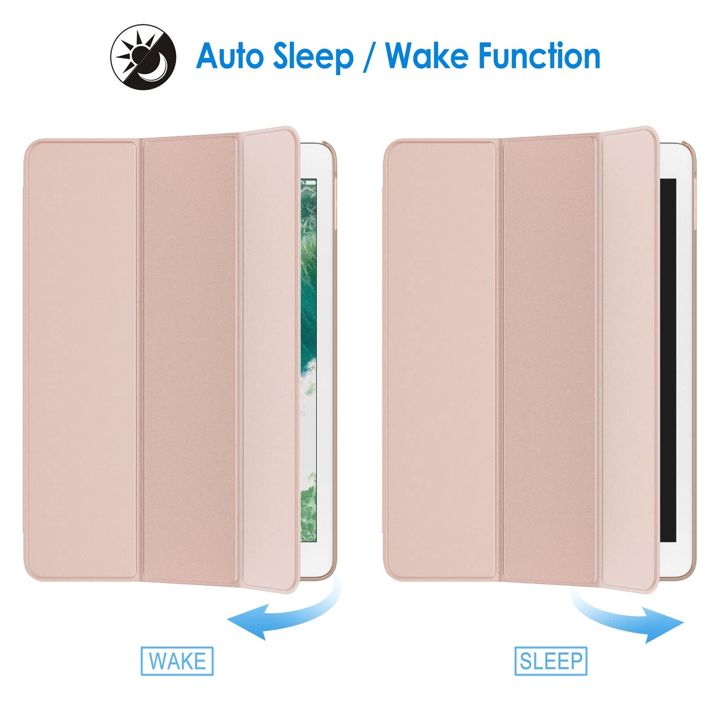 JETech Case for iPad (9.7-Inch, 2018/2017 Model, 6th/5th Generation), Smart Cover Auto Wake/Sleep (Black)