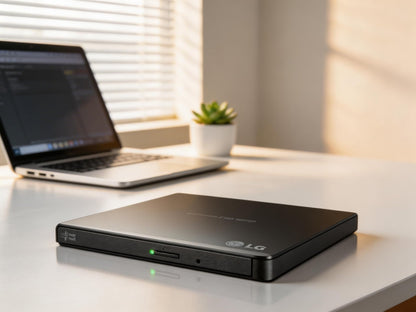 LG GP65NB60 8X USB 2.0 Super Multi Ultra Slim Portable DVD Writer Drive +/-RW External Drive with M-DISC Support - Black