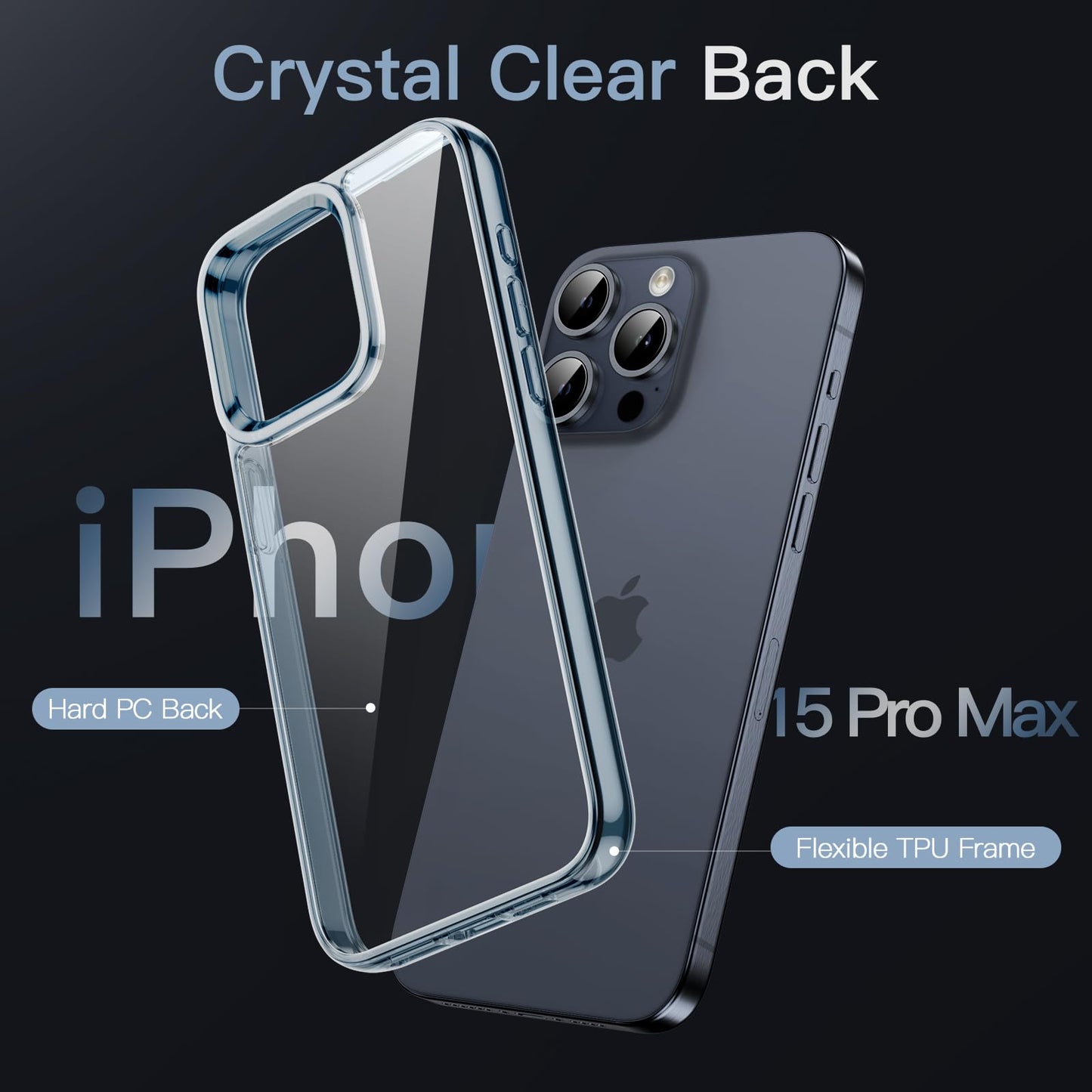 JETech Case for iPhone 15 6.1-Inch, Non-Yellowing Shockproof Phone Bumper Cover, Anti-Scratch Clear Back (Clear)