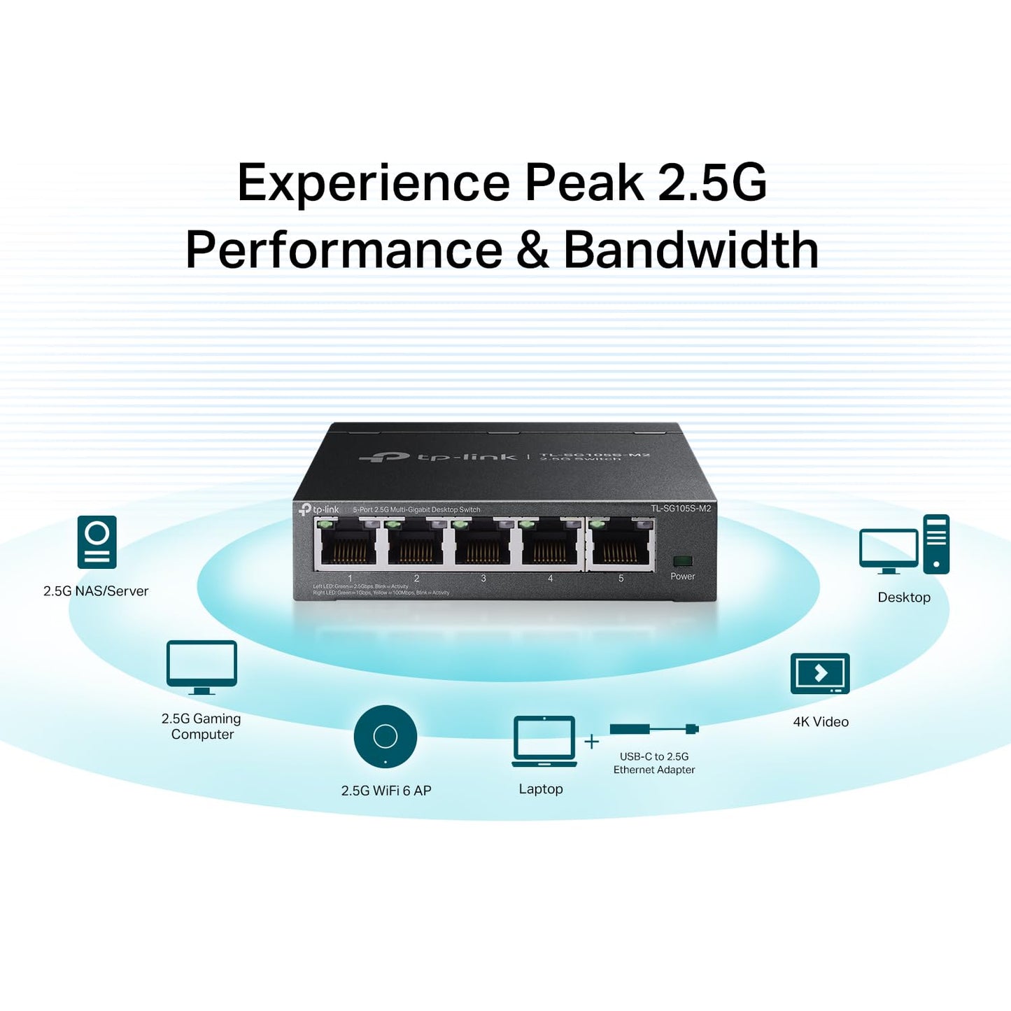 TP-Link TL-SG108S-M2 | 8-Port Multi-Gigabit 2.5G Ethernet Switch | Unmanaged Network Switch | Ethernet Splitter | Plug & Play | Desktop/Wall Mount | Silent Operation