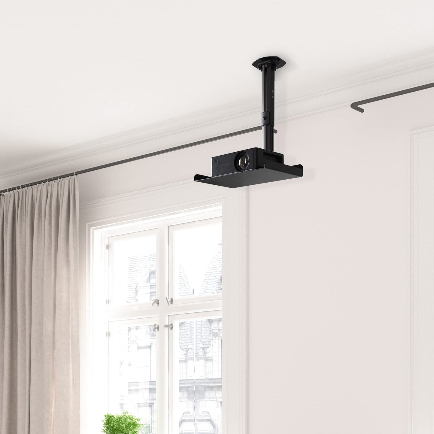 VIVO Universal Extending Ceiling Projector Mount, Height Adjustable Projection, White, MOUNT-VP02W