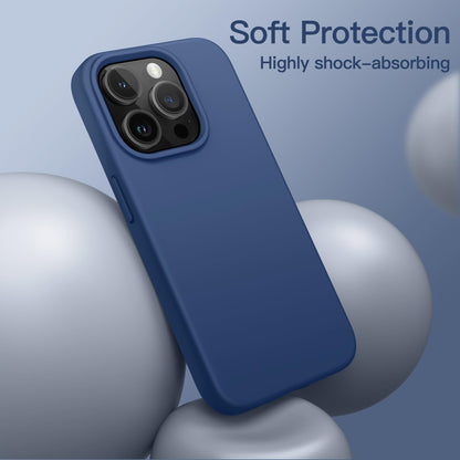JETech Silicone Case for iPhone 14 6.1-Inch, Silky-Soft Touch Full-Body Protective Phone Case, Shockproof Cover with Microfiber Lining (Black)