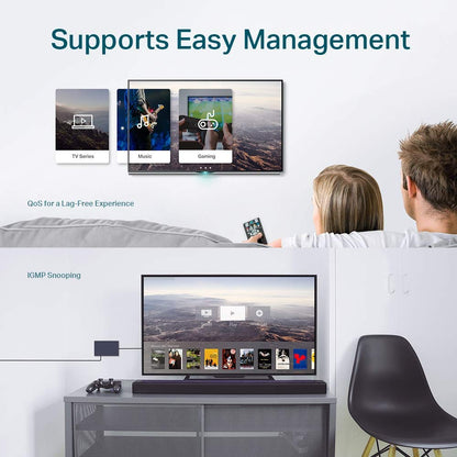 TP-Link 8 Port Gigabit Switch | Easy Smart Managed | Plug & Play | Desktop/Wall-Mount | Sturdy Metal w/ Shielded Ports | Support QoS, Vlan, IGMP and LAG (TL-SG108E)