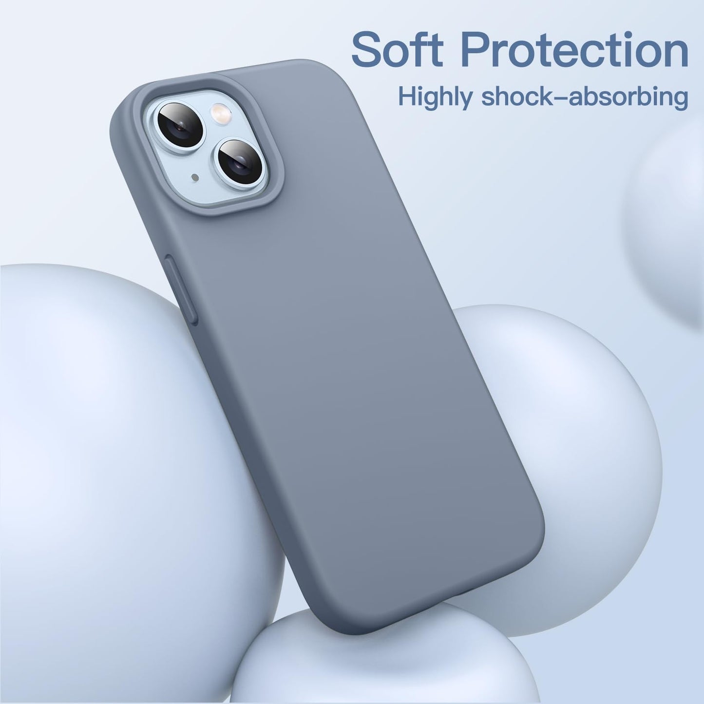 JETech Silicone Case for iPhone 14 6.1-Inch, Silky-Soft Touch Full-Body Protective Phone Case, Shockproof Cover with Microfiber Lining (Black)