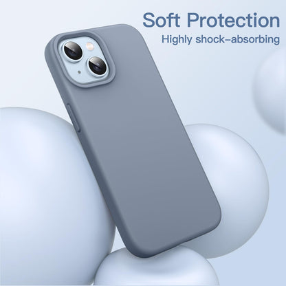 JETech Silicone Case for iPhone 14 6.1-Inch, Silky-Soft Touch Full-Body Protective Phone Case, Shockproof Cover with Microfiber Lining (Black)