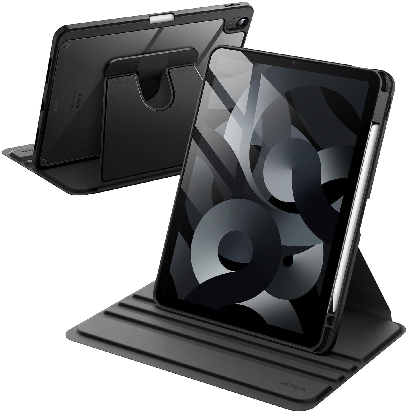 JETech Rotating Case ONLY for iPad Air 11-Inch M4/M3/M2 (2026/2025/2024), iPad Air 5/4 (2022/2020 5th/4th Generation 10.9-Inch), 360 Degree Rotation Protective Stand Cover Clear Back (Purple)