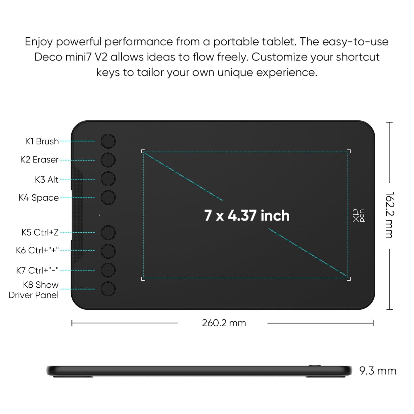 XPPen Updated Deco 01 V3 Drawing Tablet-16384 Levels of Pressure Battery-Free Stylus, 10x6 Inch OSU Graphic Tablet, 8 Hotkeys for Digital Art, Teaching, Gaming Drawing Pad for Chrome, PC, Mac, Android