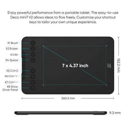 XPPen Updated Deco 01 V3 Drawing Tablet-16384 Levels of Pressure Battery-Free Stylus, 10x6 Inch OSU Graphic Tablet, 8 Hotkeys for Digital Art, Teaching, Gaming Drawing Pad for Chrome, PC, Mac, Android
