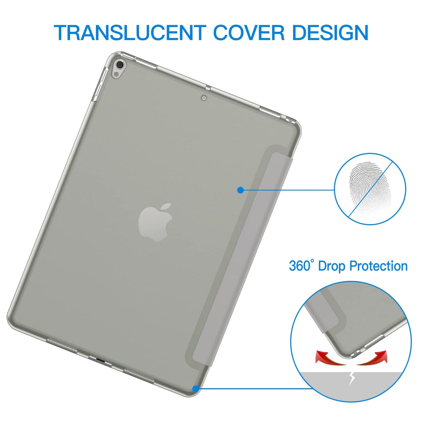 JETech Case for iPad Pro 10.5-Inch and iPad Air 3 (10.5-Inch 2019, 3rd Generation), Smart Cover Auto Wake/Sleep Cover (Black)
