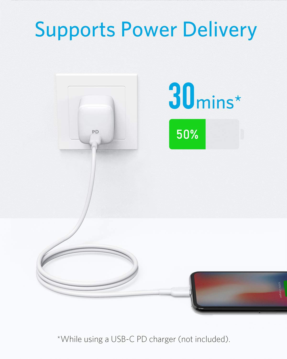 Anker USB C to Lightning Cable, 321 USB-C to Lightning Cable (6ft,White), MFi Certified for iPhone 13 Pro 12 Pro Max 12 11 X XS, AirPods Pro, Supports Power Delivery (Charger Not Included)