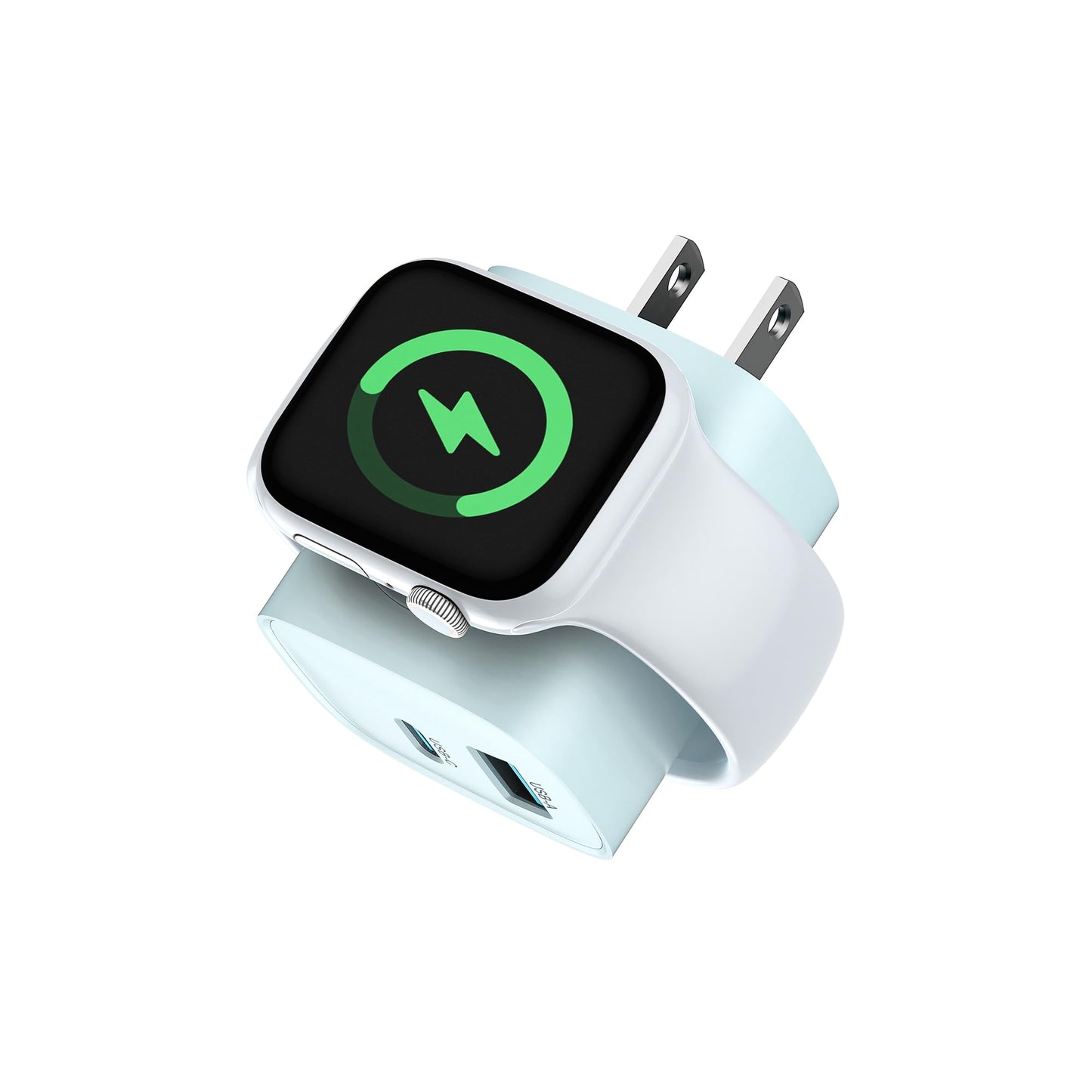 Charging Blocks for Apple Watch, 3-in-1 PD 20W USB C Charger Block with Built-in Wireless Smart Watch Charging, Dual Ports Wall Charger Compatible with iPhone,AirPods,iWatch