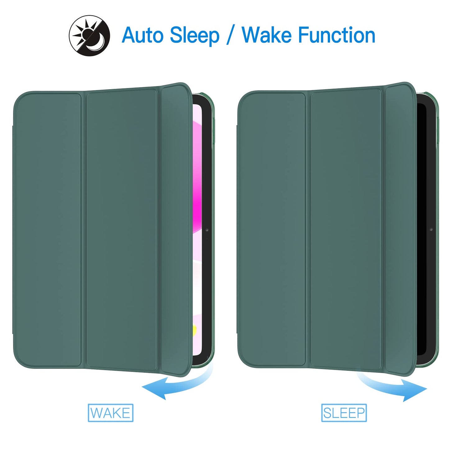 JETech Case for iPad (A16) 11th Generation 11 Inch 2025 / iPad 10th Generation 10.9 Inch 2022, Slim Smart Cover with Hard PC Translucent Back, Supports Touch ID, Auto Wake/Sleep (Navy Blue)