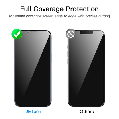 JETech Privacy Full Coverage Screen Protector for iPhone 14 Pro Max 6.7-Inch, Anti-Spy Tempered Glass Film, Edge to Edge Protection Case-Friendly, 2-Pack