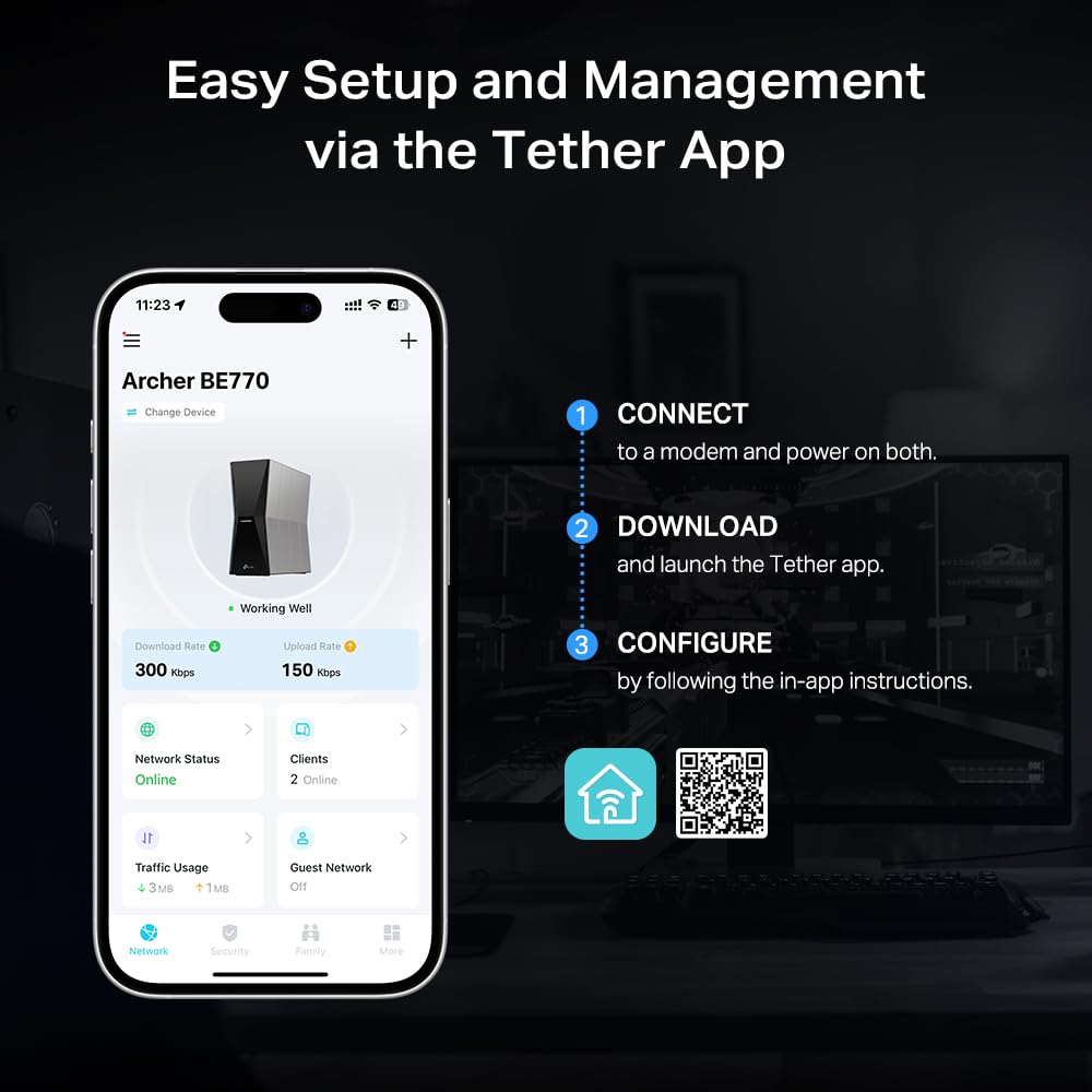 TP-Link Tri-Band BE19000 WiFi 7 Router (Archer BE800) | 12-Stream 19 Gbps | 2×10G + 4×2.5G Ports | LED Screen, 8 High-Performance Antennas | VPN, Easy Mesh, HomeShield, Private IoT, Free Expert Help