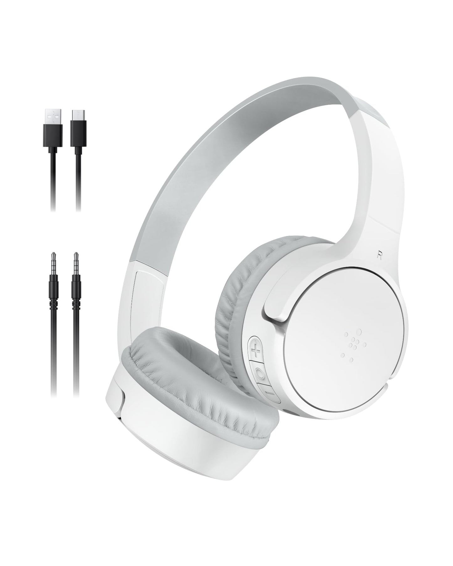 Belkin SoundForm Mini - Wireless Bluetooth Kids Headphones, 30H Battery, 85dB Safe Volume Limit, Built-in Microphone - Toddler On-Ear Earphones for iPhone, iPad - Ideal for School - Blue w/Case