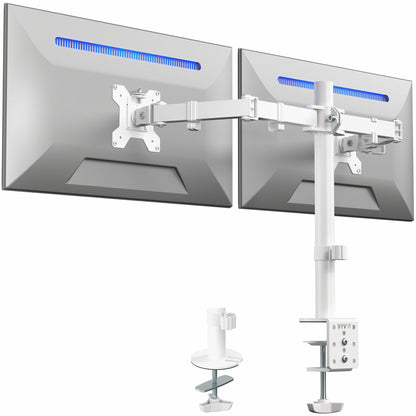VIVO Dual Monitor Desk Mount, Holds 2 Computer Screens up to 30 inches and 22lbs Each, Heavy Duty Fully Adjustable Steel Stand with C-Clamp and Grommet, Black, STAND-V002
