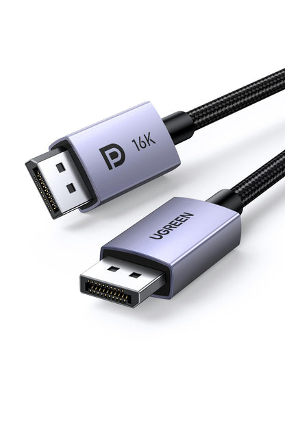 UGREEN 16K 6.6FT DisplayPort Cable 2.1 [VESA Certified] DP 2.1 40Gbps Support 8K@240Hz 1080P@540Hz HDR, HDCP, DSC 1.2a, Braided Display Port Cable Cord Compatible FreeSync G-Sync Video Card Monitor