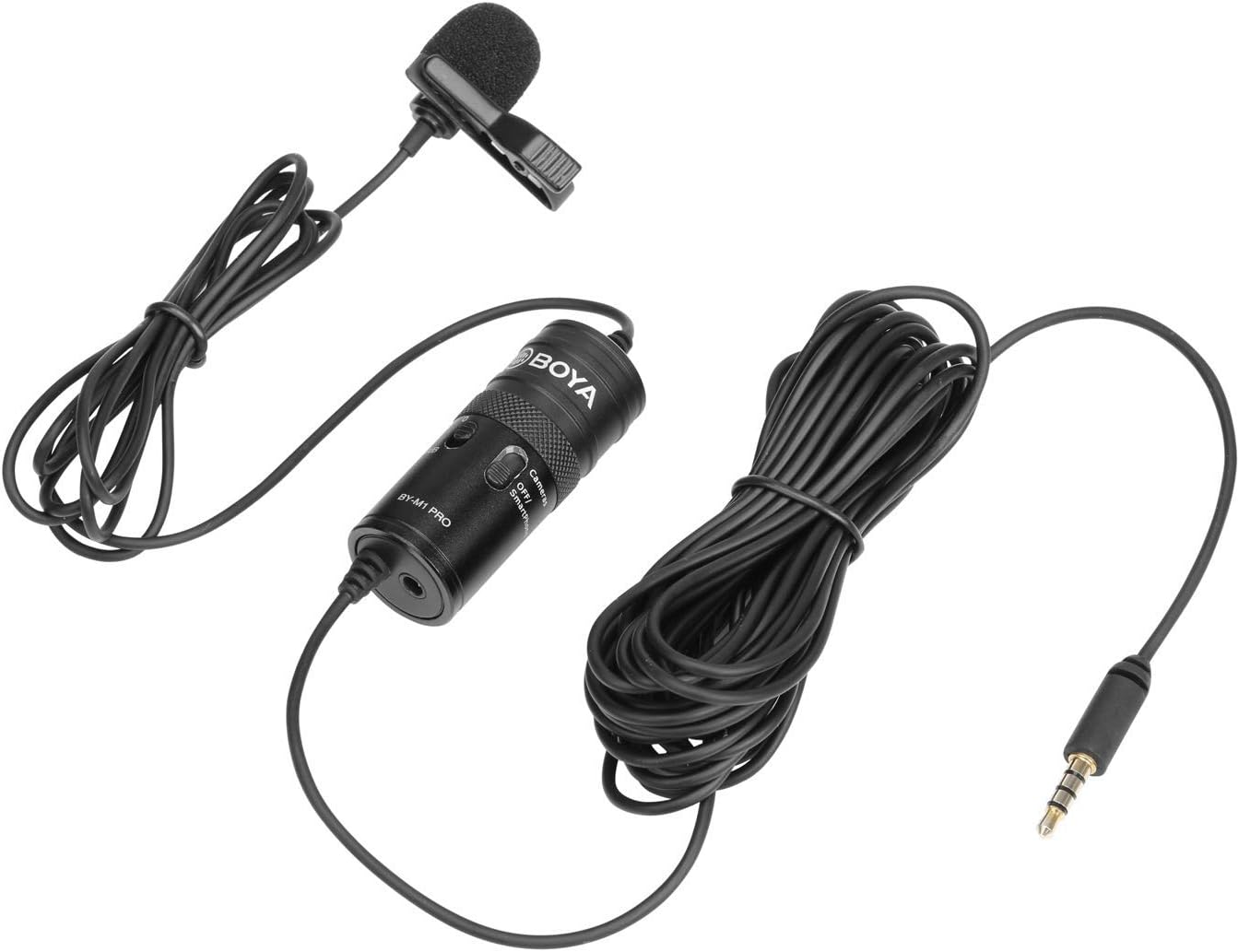 BOYA BY-M1 Pro Lapel Microphone, Clip-on Lavalier Mic for iPhone Adroid Smartphones, DSLR Camera Camcorders, Audio Recorders, PC Laptop Recording