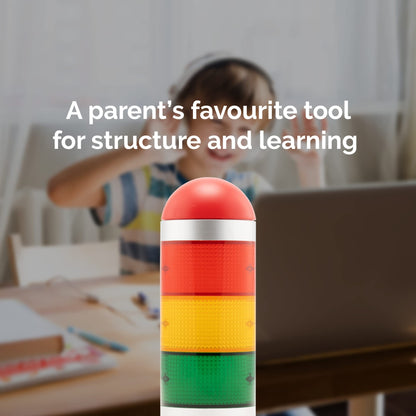 KADAMS Visual Timer for Kids with Audio Pre-Alarm - Traffic Light Alarm for Kids Toddler Teachers Classroom Home Time Management Tool 24hr Countdown Pause Memory Function