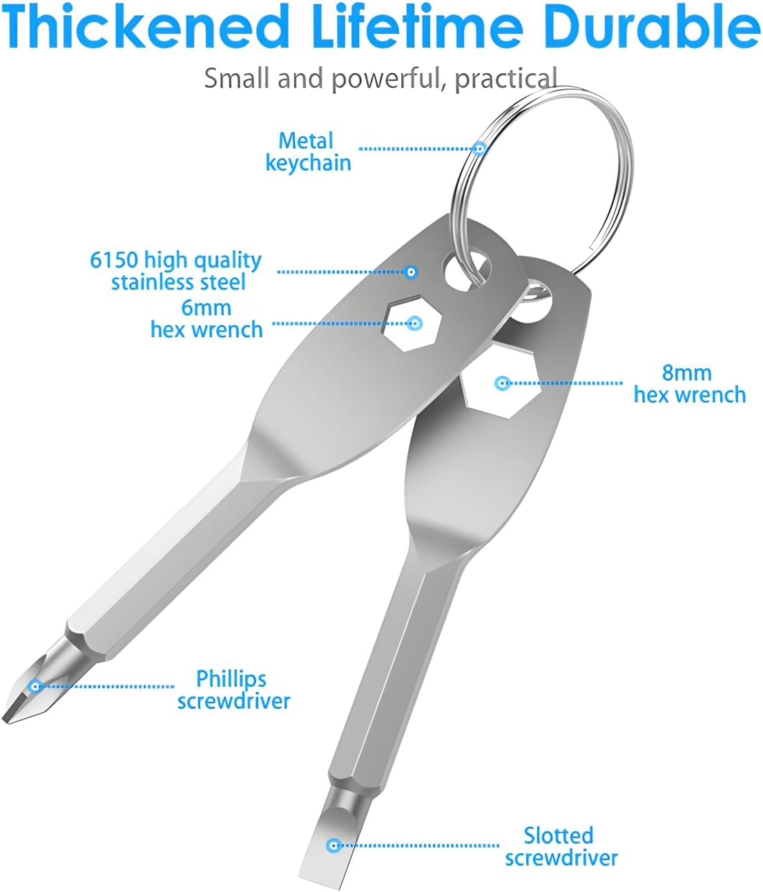 Gifts for men, Father's Day gifts 4-in-1 Pocket Screwdriver Keychain Tools, Mens for Dad Husband Boyfriends Cool Gadgets (Upgraded Style - White)