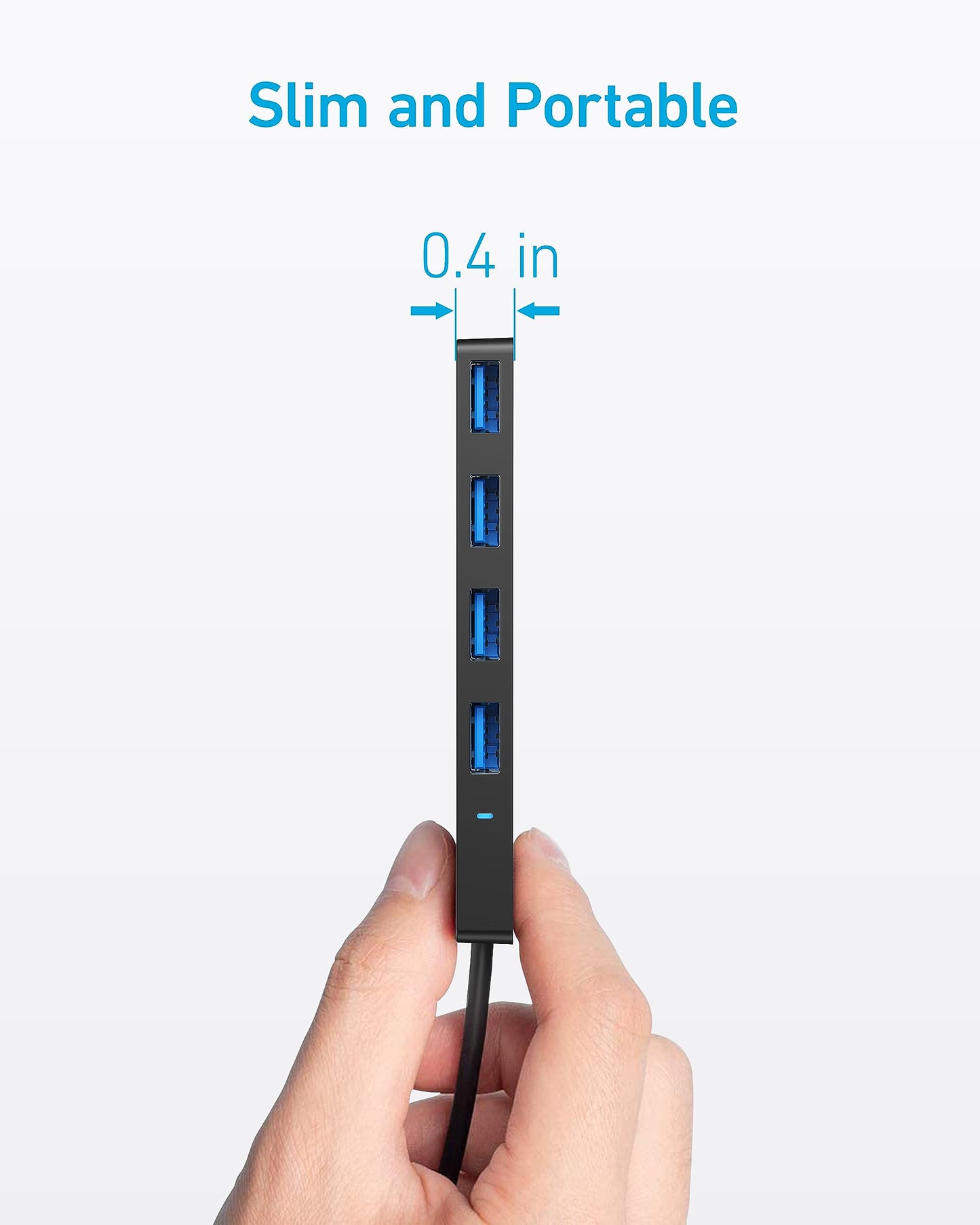 Anker USB Hub 4 Ports, Multiple USB 3.0 Hub, USB Splitter for Laptop, Extender for A Port Laptop, PC, Desktop and More [Charging Not Supported](2ft USB-A)
