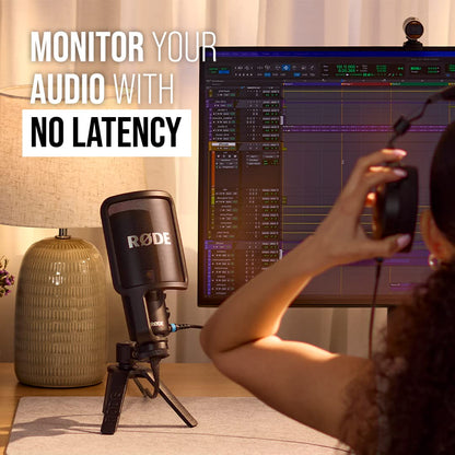 RØDE NT-USB Mini Versatile Studio-quality Condenser USB Microphone with Free Software for Podcasting, Streaming, Gaming, Music Production, Vocal and Instrument Recording,Black