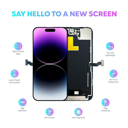 Compatible with iPhone XR Premium LCD Screen Replacement 6.1 inch (Model A1984, A2105, A2106, A2108) High Resolution Display digitizer Assembly Touch Screen