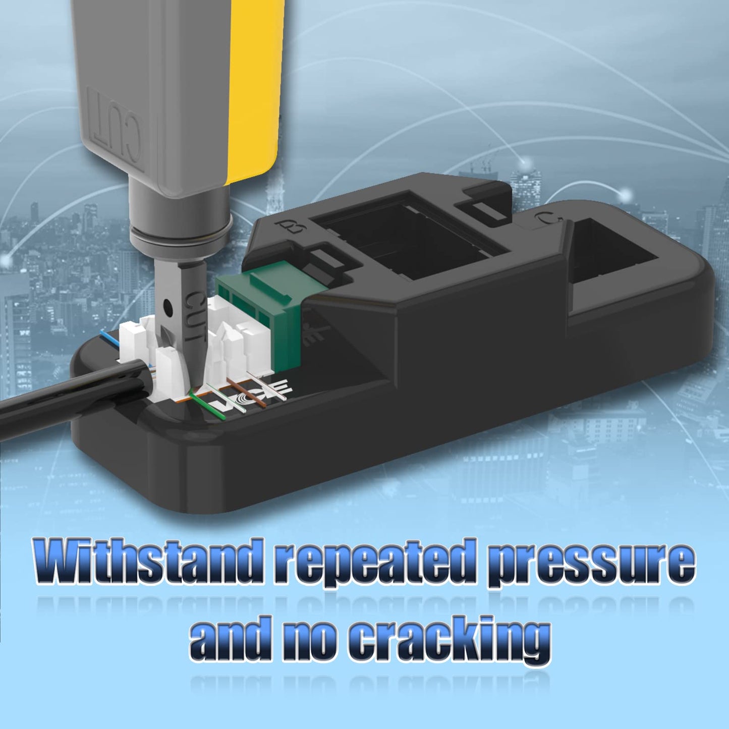 VCE UL Listed 10Gbps Cat6 Keystone Jack Insert 25-Pack, 90 Degree Punch Down RJ45 Keystone Jack Adapter Slim Profile Blue