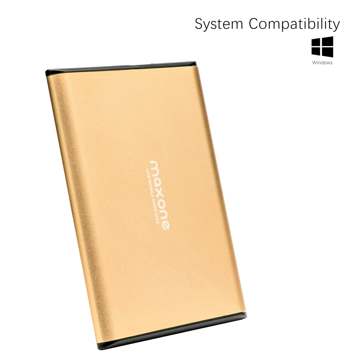 Maxone 500GB Ultra Slim Portable External Hard Drive HDD USB 3.0 Compatible with PC, Laptop, Charcoal Grey