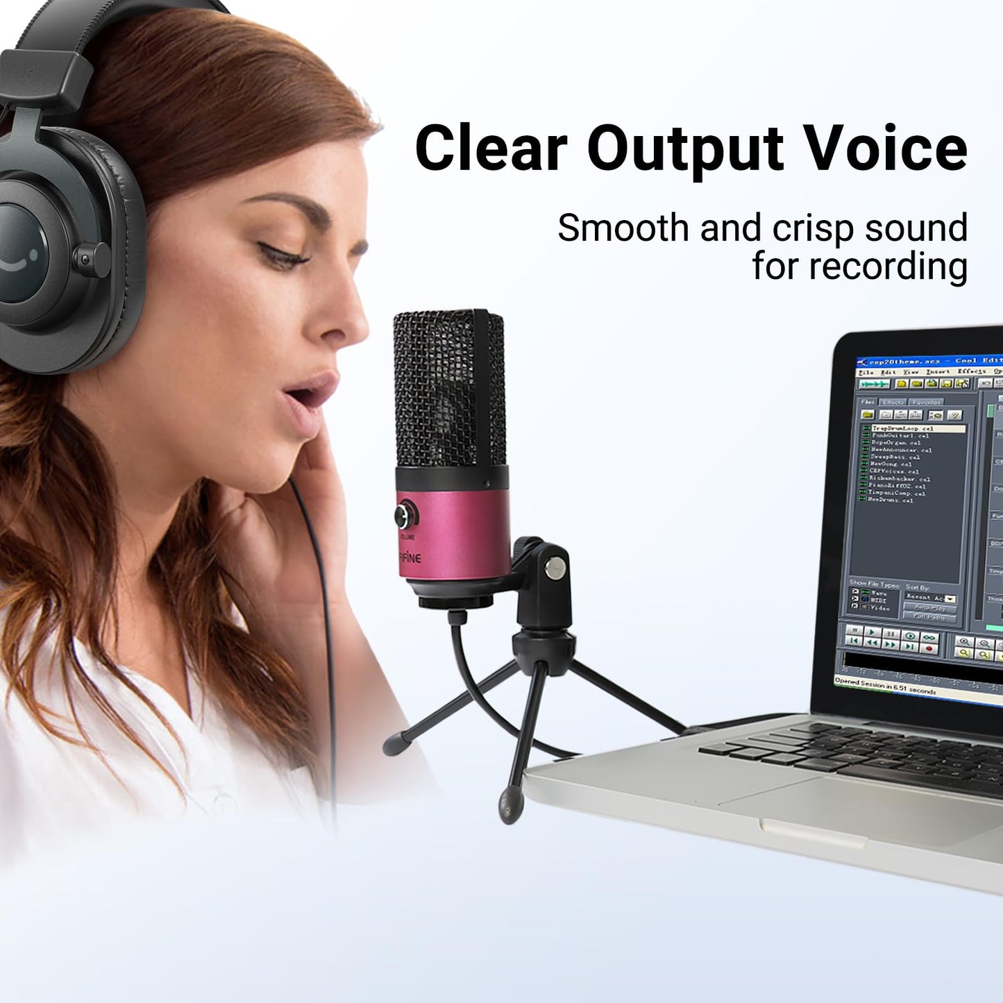 FIFINE USB Microphone, Metal Condenser Recording Microphone for MAC OS, Windows, Cardioid Laptop Mic for Recording Vocals, Voice Overs, Streaming, Meeting and YouTube Videos-K669B