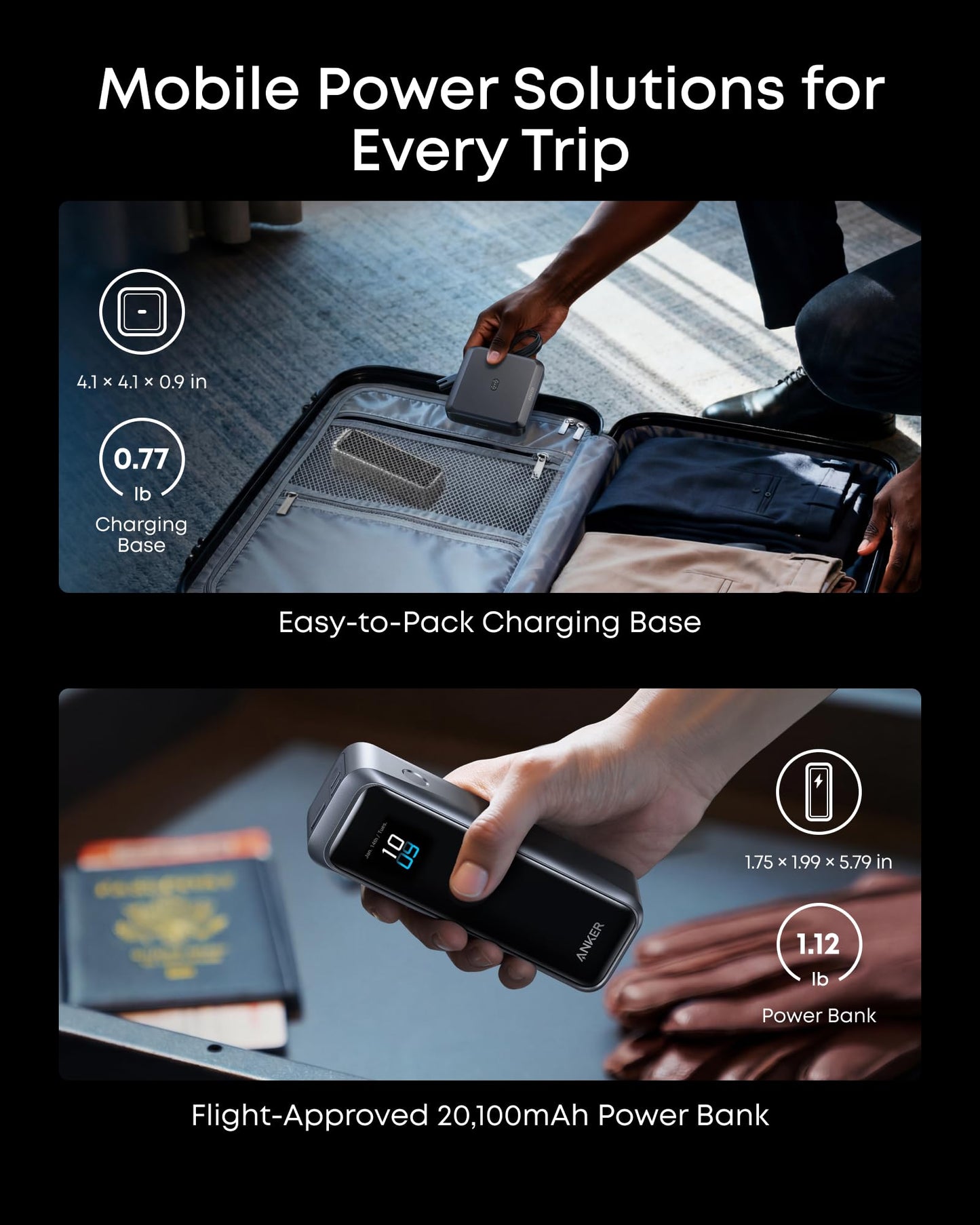 Anker Prime Power Bank, 20,100mAh 3-Port Portable Charger with 220W Max Output, Two-Way Charging, TSA-Approved, App Control, for MacBook, iPhone 17/16 Series, and More (Base Not Included)