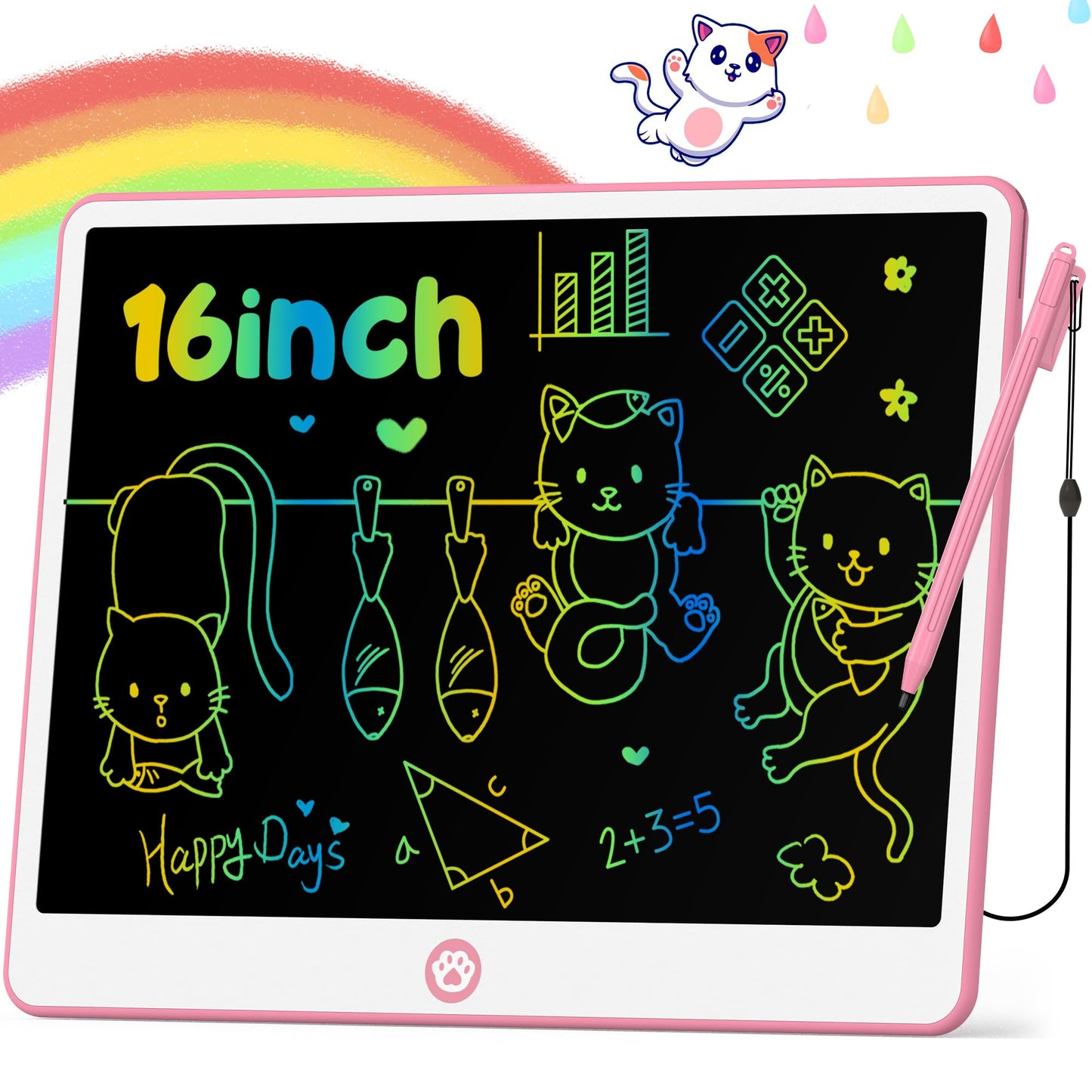 Hockvill LCD Writing Tablet for Kids 8.8 Inch, Toys for Girls Boys Drawing Pad for 3 4 5 6 7 Year Old Kids Toys, Children Christmas Birthday Gift for Kids Toddler Doodle Board Travel Essentials